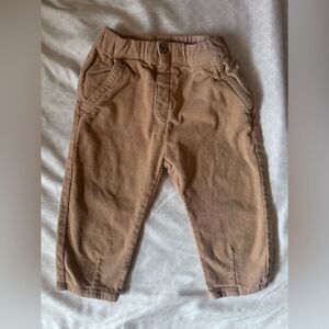 Zara toddler tan corduroy pants with elastic waistband size 18-24 months